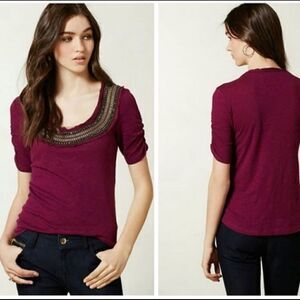 Anthropologie Deletta Jewelscape Scoop Neck Blouse